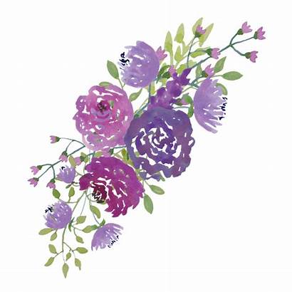 Purple Flowers Clipart Clip Flower Border Watercolor
