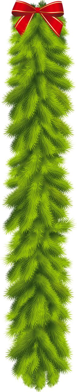 Transparent Christmas Pine Garland with Red Bow Clipart | Pine garland, Christmas garland, Clip art