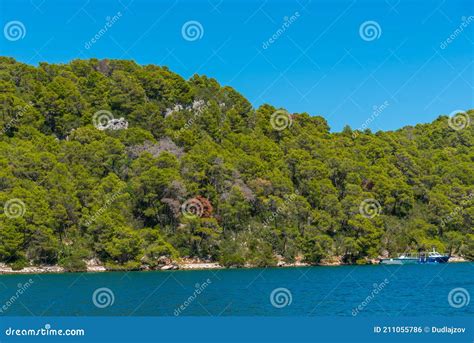 Turquoise Water Of Veliko Jezero At Mljet National Park In Croatia