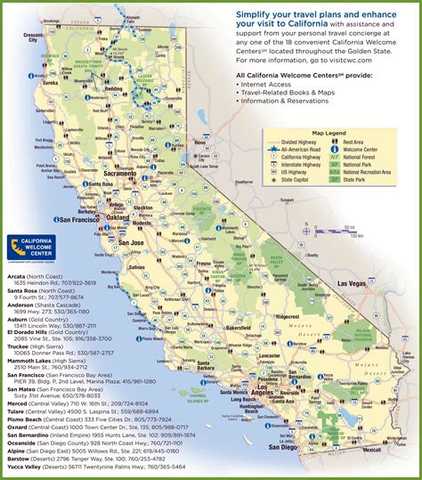 Mapa Da California Com As Cidades