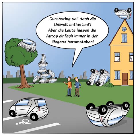 Welche ziele verfolgt der karikaturist? Carsharing wird immer beliebter. Doch das free-floating ...