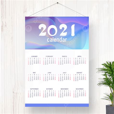 Gambar Desain Kalender 2021 Berwarna Warni Yang Dapat Diedit 2021