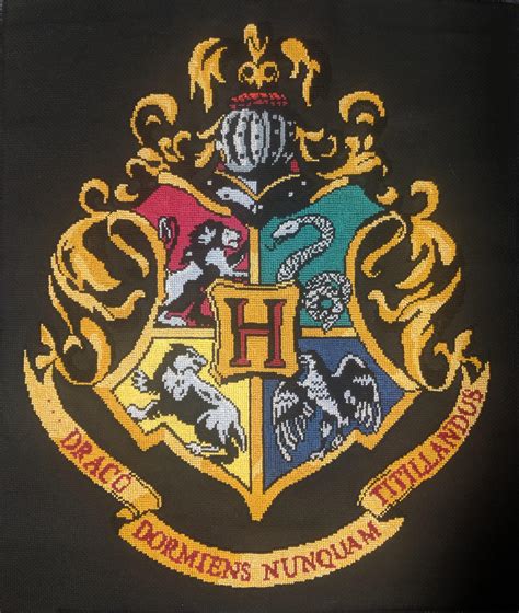 Fo Finally Finished The Harry Potter Hogwarts Crest Rcrossstitch