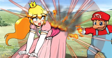 butt violence on a captive female bottom on fire princess peach ピーチ姫vsマリオ pixiv