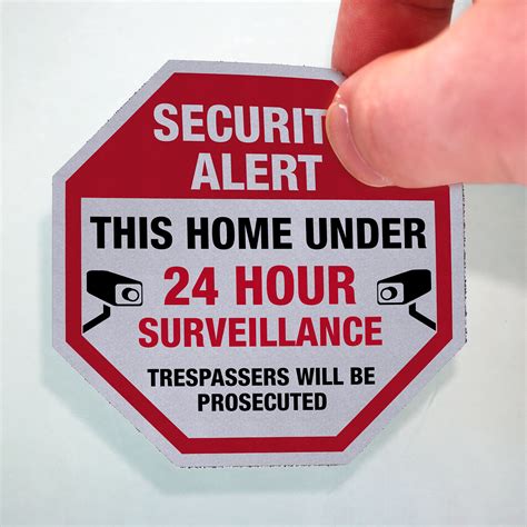 Security Alert Home Under 24 Hour Surveillance Label Set Sku Lb 4127