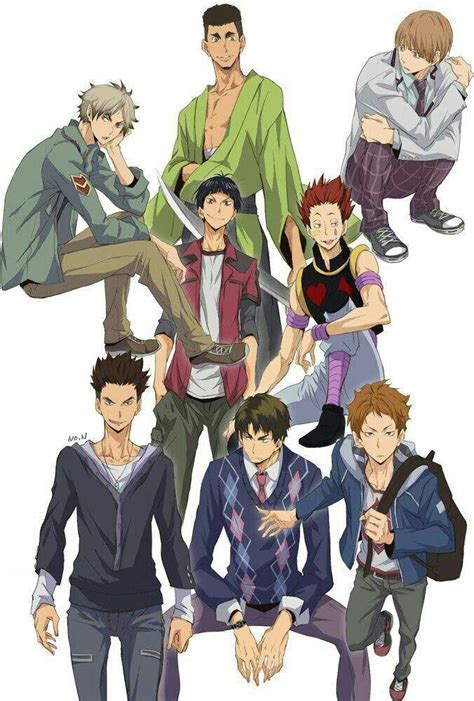 The boys' uniform consists of a white jacket, light blue dress shirt, purple tie, purple pants. Shiratorizawa (? | •Haikyuu!!• Amino