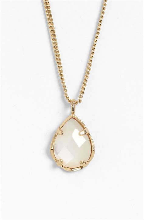 Kendra Scott Nima Reversible Pendant Necklace In White Ivory Mother Of