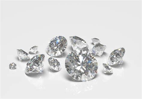 Beautiful 3d Rendered Shiny Diamond In Brilliant Cut On White