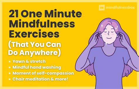 21 quick mindfulness exercises less than one minute each