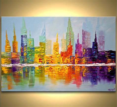 Abstract And Modern Paintings Osnat Fine Art Cityscape Art Oil