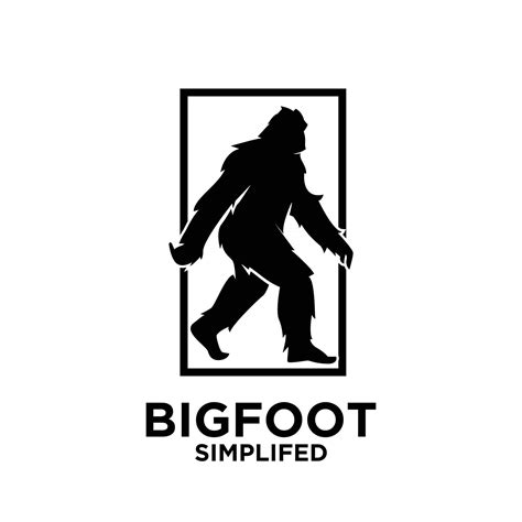 Premium Modern Simple Black Logo Of Big Foot Yeti Vector Icon