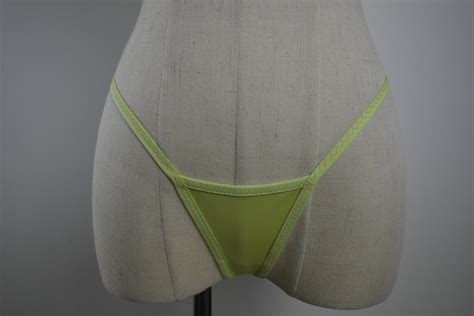 Electric Lime Green Vinyl Micro Bikini With Minimal Coverage Etsy
