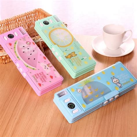 Multifunction Pencil Box Case With Coded Lock Magnetic Closu Two Side