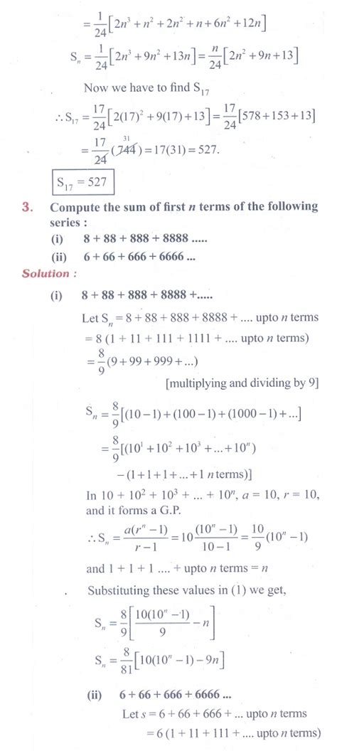 Download in pdf free by clicking on links below Exercise 5.3: Finite Series - Problem Questions with ...