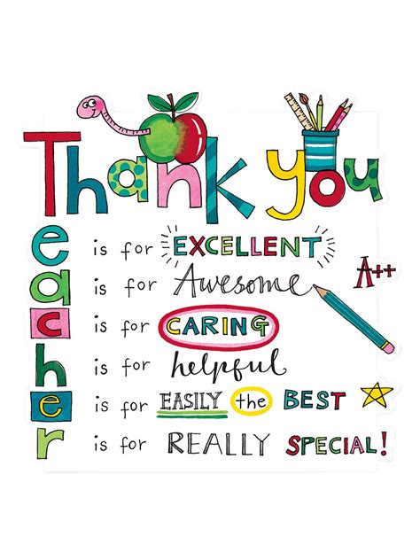 Search for instant quality results at helping.com. Rachel Ellen Designs Teacher Thank You Card | Greeting ...