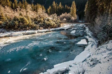 Beautiful Winter Scenery Near Krimml Waterfall Austria Stock Photo