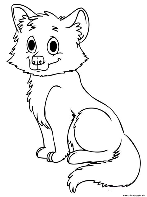 Cute Baby Wolf Coloring Page Printable