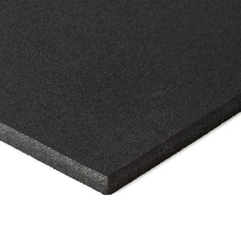 Black Rubber Gym Floor Tiles Square Edge Flat Tile Flooring