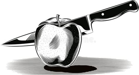 Knife Cutting An Apple Stock Illustration Illustration Of Nutrition