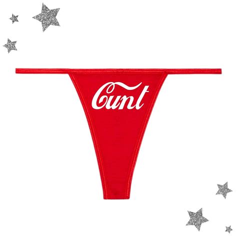 Cunt Thongnn Red Thong With A White Hand Depop
