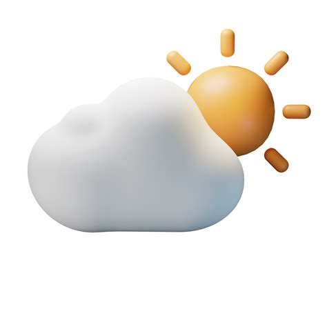 3d icon cloudy day weather forecast illustration concept icon render