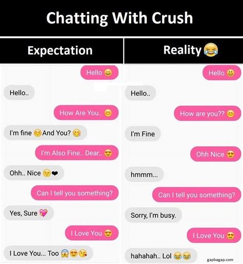 Funny Text About Crush Vs Expectation And Reality Funny Text Messages Funny Texts