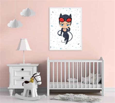 Catwoman Nursery Wall Decor Digital Baby Room Poster Printooshop