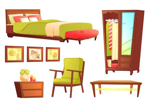 Maybe you would like to learn more about one of these? Living or bedroom object set with leather sofa and wooden ...