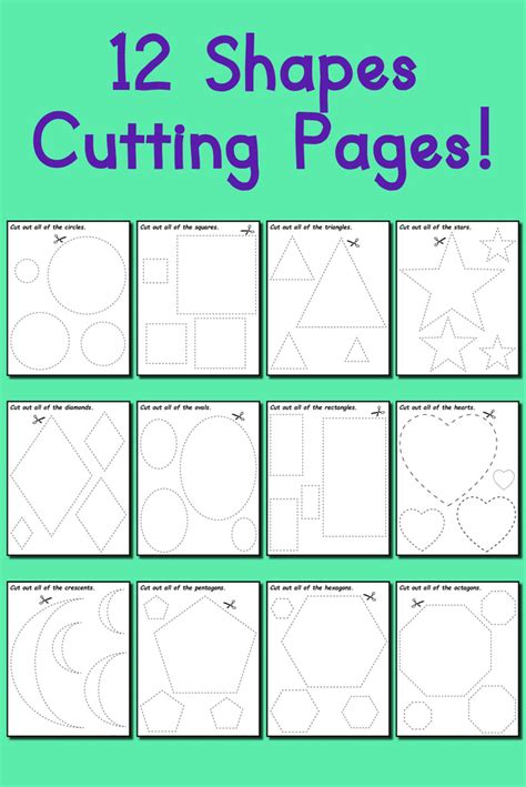 12 Printable Shapes Cutting Worksheets Supplyme