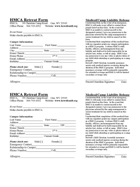 Retreat Registration Form 2 Free Templates In Pdf Word Excel Download