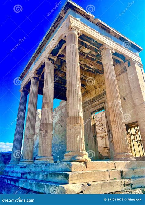 Vertical Of The Acropolis Parthenonas Of Athens Greece Stock