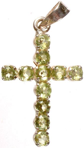 Faceted Peridot Pendant Exotic India Art