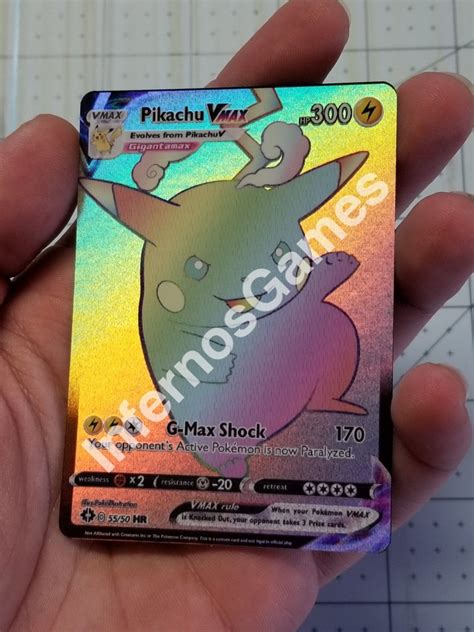 Apr 23, 2021 · this card stays in play when you play it. Pikachu Gigantamax V Full Art Rainbow Rare Holo Custom Card - InfernosGames - Fan-Made Cards