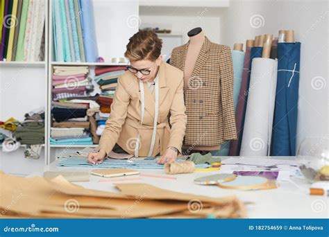 Tailor Making Clothes Stock Image Image Of Eyeglasses 182754659