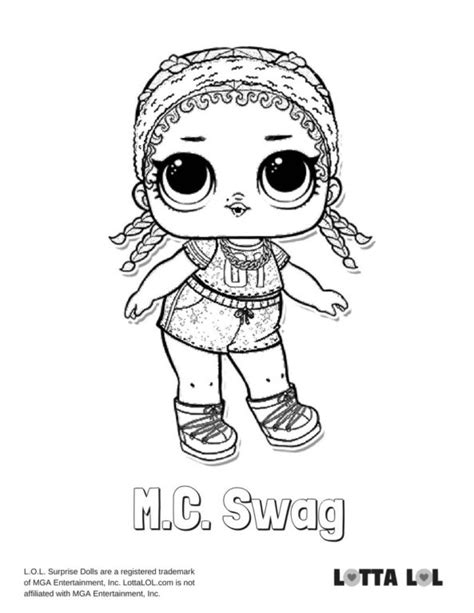 Lol Doll Coloring Page Mc Swag
