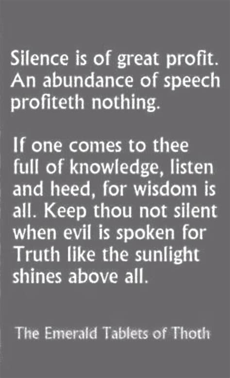 Silencequote From The Emerald Tablets Of Thoth Emerald Tablets