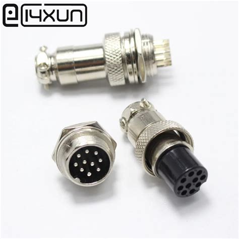 1set Gx16 10 Pin Male And Female Diameter 16mm Wire Panel Connector L78 Gx16 Circular Connector