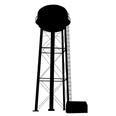Water Tower Silhouette Clip Art