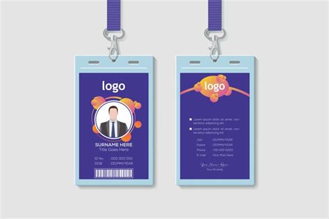 Futuristic Design Id Card With Abstract Elements