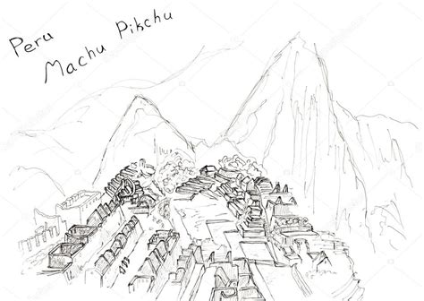 Based on a drawing made by john white in the 1580s, shows careful management and use of. Machu picchu drawing | Sketch hand drawn Machu Picchu ...