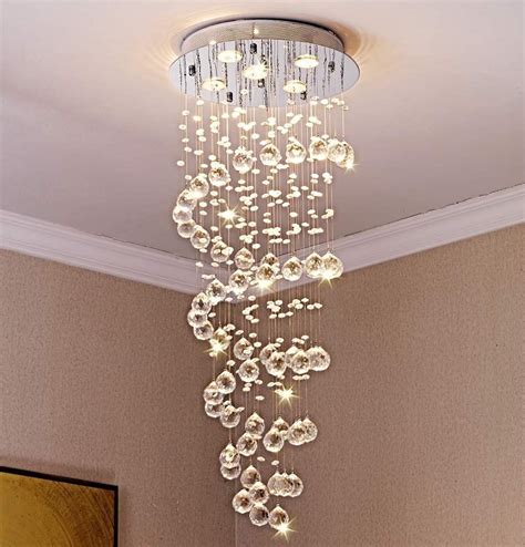 Luxury Spiral Raindrop Crystal Chandelier Lighting Ceiling Light