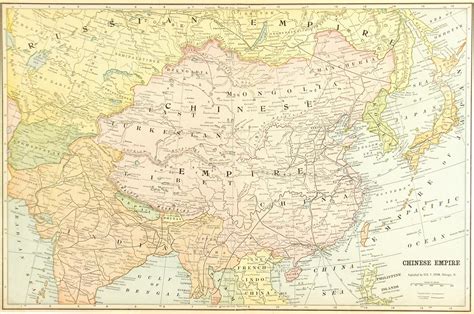 Map Of Chinese Empire 1901 Original Art Antique Maps And Prints