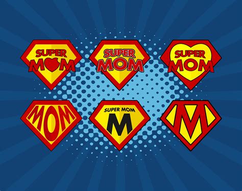 Mothers Day Super Mom Supermom Logo Superhero Mom