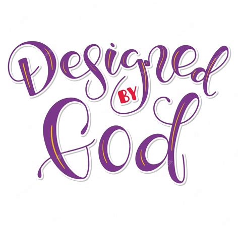 Premium Vector Designed By God Colored Christian Calligraphy