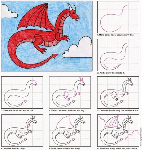 Hieronder een overzicht van het stappenplan, met de gespreksonderwerpen die aan bod komen. Draw a Red Dragon (Art Projects for Kids) | Tiere malen ...
