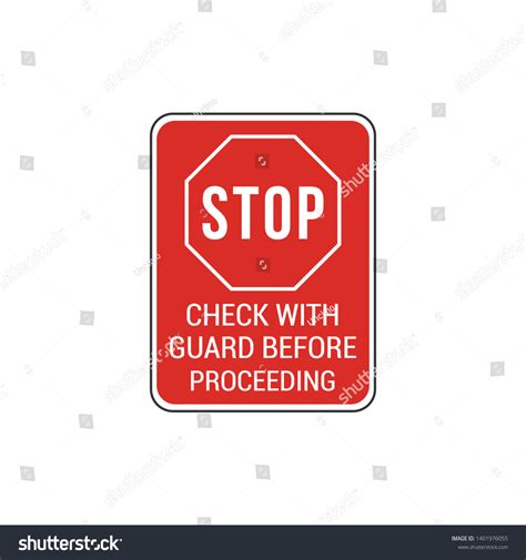 Stop Check Guard Before Proceeding Sign Stock Vector Royalty Free