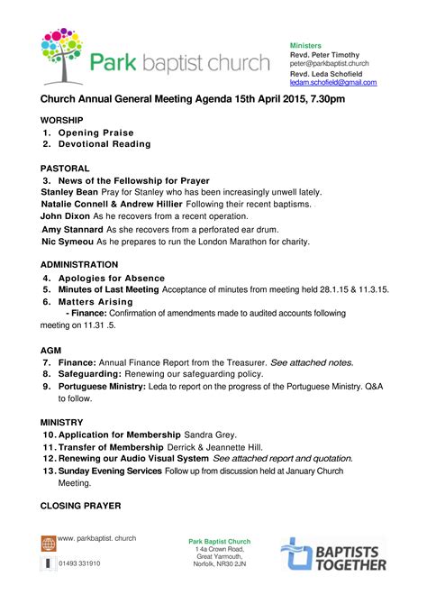 Printable Church Meeting Minutes Template Printable Templates