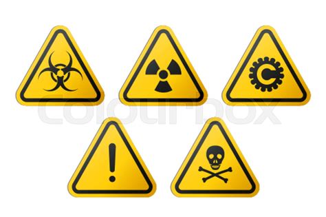 Triangular Signs Of A Hazard Warnings Biohazard Ionizing Radiation