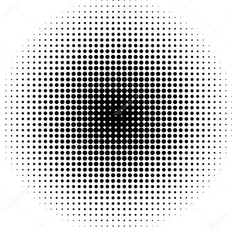 Halftone Dots Radial Background Black And White Stock Vector By
