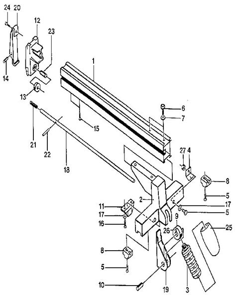 Rip Fence Assembly Diagram And Parts List For Model Bt3000 Ryobi Parts